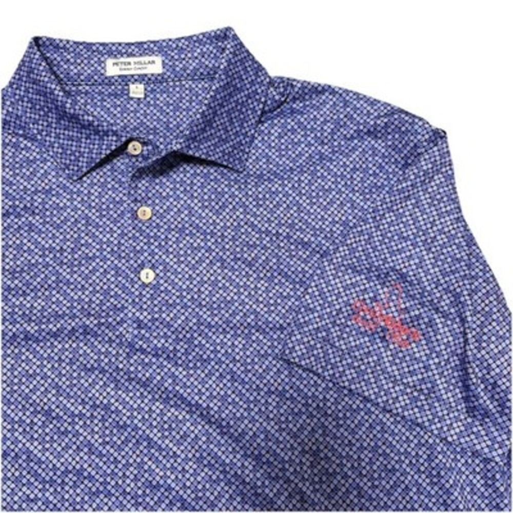 Peter Millar Summer Comfort Polo Shirt Mens Large Geometric Grayhawk Golf Club